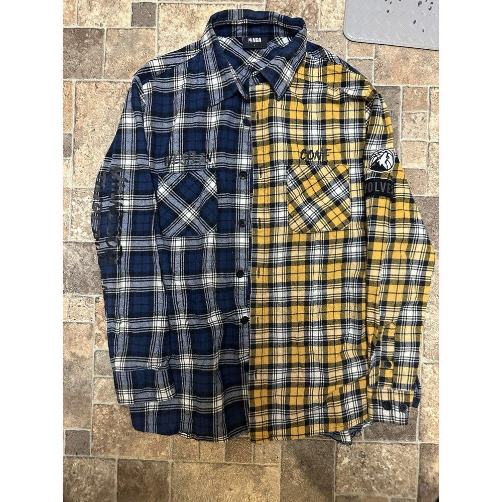 NBA Wolfs Button Down Flannel Shirt